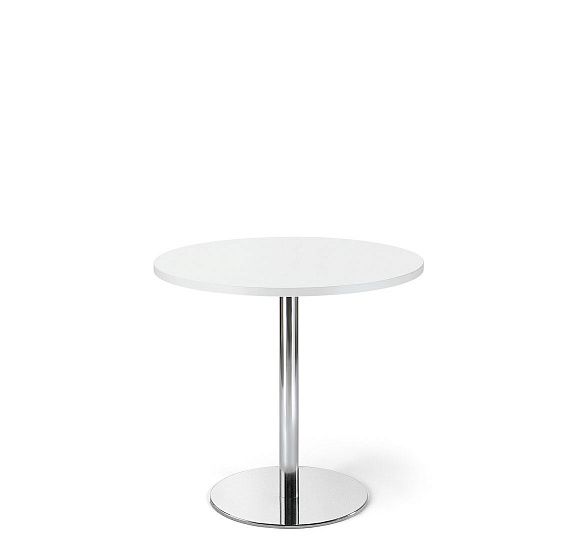 КАФЕ/CAFE Стол д80 выс75 БЕЛЫЙ/ХРОМ