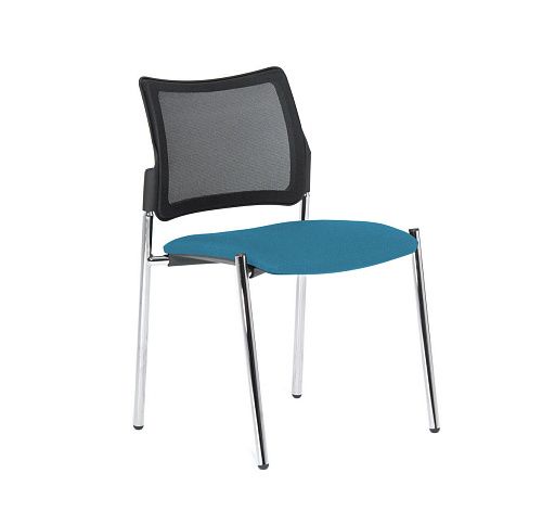 ПИНКО-СЕТКА/PINKO-MESH Кресло опоры, б/под ЧЕРН/ГОЛУБОЙ/ХРОМ