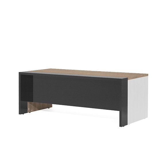 ЛАВА/LAVA Стол 220 без одной опоры ГАВАНА/СЕРЫЙ ГЛЯНЕЦ