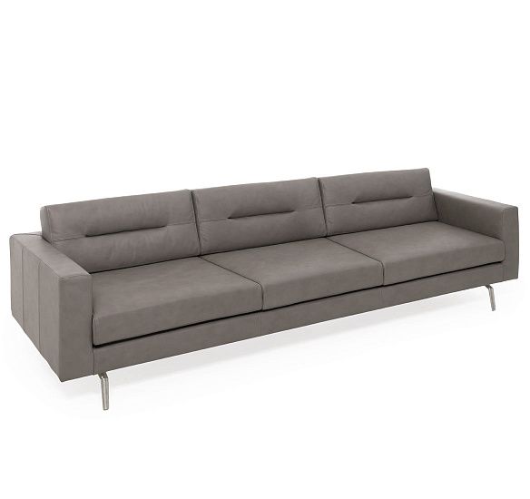 ТЕНО/TENO 3м диван, кожа ТЕМНО-БЕЖЕВЫЙ/ПОЛИР