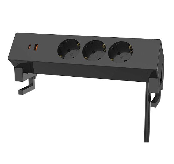 СОЛО ДЭСК/SOLO DESK настол. блок розеток ЧЕРНЫЙ