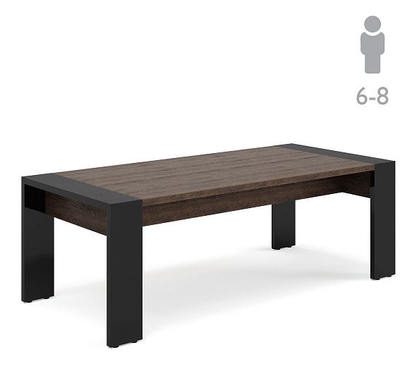 ЛАВА/LAVA Стол для перегов 220 глян ТАБАК/ЧЕРНЫЙ ГЛЯНЕЦ