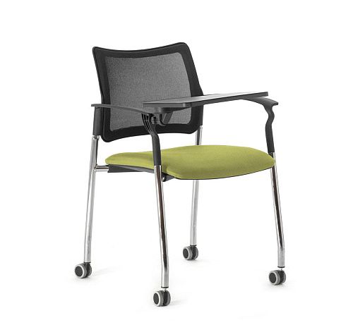 ПИНКО-СЕТКА/PINKO-MESH Кресло стол, колеса ЧЕРНЫЙ/ЗЕЛЕНЫЙ/ХРОМ