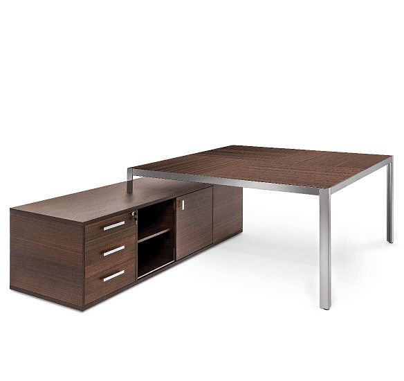 ЭНЦО/ENZO Стол квадратный/оп.тумба ЭВКАЛИПТ МОРЕН/ХРОМ