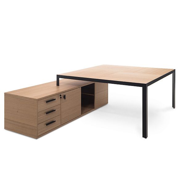 ЭНЦО/ENZO Стол квадратный/оп.тумба СВ.ЭВКАЛИПТ/ЧЕРНЫЙ