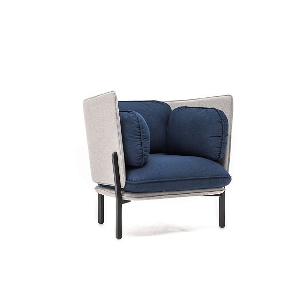 БЕЛЛАДЖИО/BELLAGIO кресло низкая спинка СЕРО-СИНИЙ