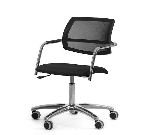 УРБАН-СЕТКА/URBAN-MESH Кресло крест, ткань ЧЕРНЫЙ/ХРОМ