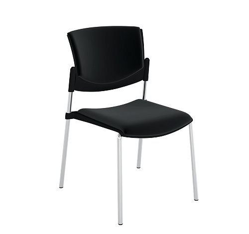 БАТТЕРФЛЯЙ/BUTTERFLY Кресло обитое ЧЕРНЫЙ/ХРОМ