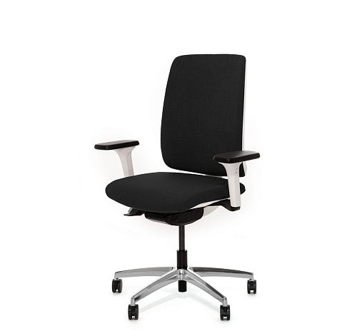 ДИОН Б/DION W Кресло, синх, 1Д, алюм ЧЕРН/БЕЛЫЙ/АЛЮМ