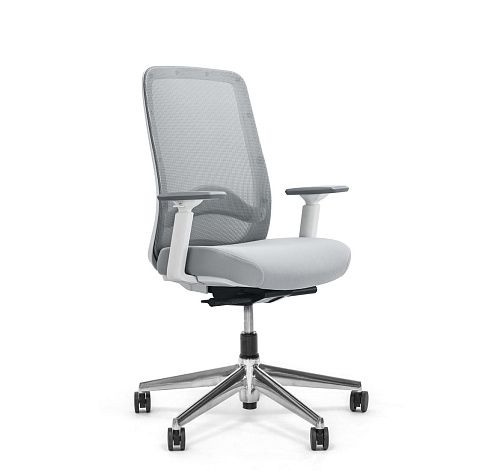 КЭРОТ АСБ/CAROT ASW Кресло рабоч, глуб СЕРЫЙ/БЕЛЫЙ/АЛЮМ