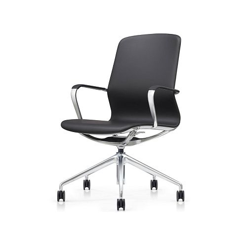 ВЕРТУ/VERTU Кресло-конференц ЧЕРН/ПОЛ.АЛЮМ.