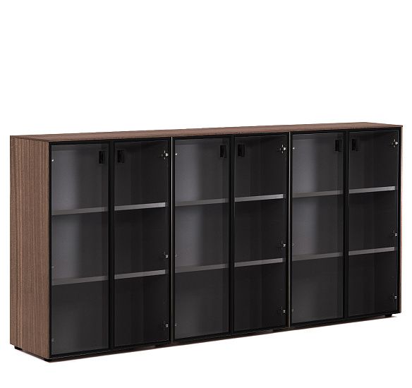 ЭНЦО/ENZO Шкаф-витрина в.120, 6 дв ЭВКАЛИПТ МОРЕН/ЧЕРН