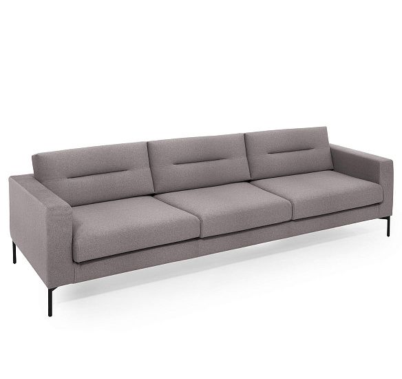 ТЕНО/TENO 3м диван, ткань ТЕМНО-БЕЖЕВЫЙ/ЧЕРНЫЙ