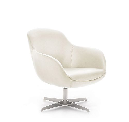 НОБЛ M/NOBLE Кресло, база дерев БЕЖЕВЫЙ/КОЖА