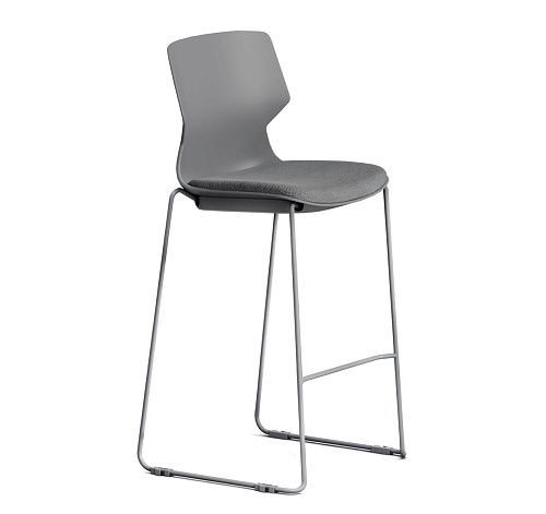 ОСЛО/OSLO Кресло барное, салазки СЕРЫЙ/СЕРЫЙ