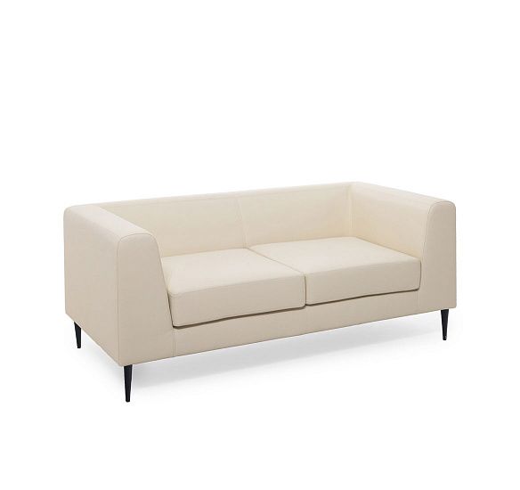 ЕВА АП/EVA UP Диван 2мест, кожа БЕЖЕВЫЙ/ЧЕРНЫЙ