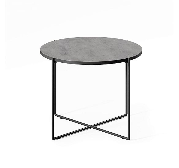 СПРУТ/SPRUT Стол кофейный 50х45 БЕТОН СВ/ЧЕРНЫЙ