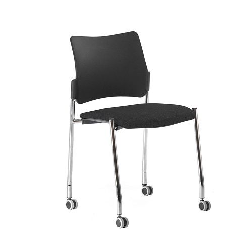 ПИНКО/PINKO Кресло на колесах б/подл ЧЕРН/ЧЕРНЫЙ/ХРОМ