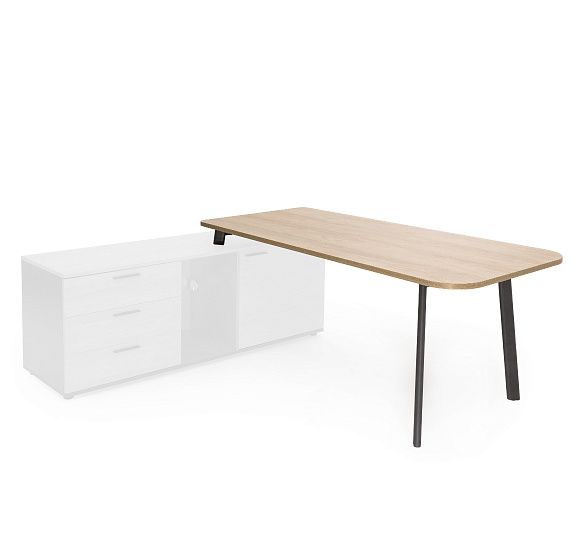 ФЛЕКС/FLEX Стол приставной 178см ГИКОРИ/ГРАФИТ