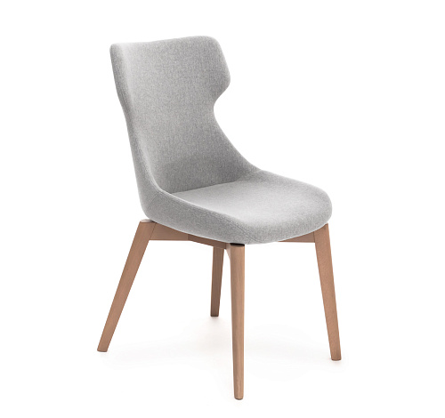 АНТЕЯ/ANTEA Кресло на дерев опоре СЕРЫЙ/ДУБ СВЕТЛЫЙ