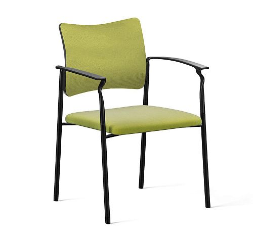 ПИНКО/PINKO Кресло обитое, чер.опоры ЧЕРНЫЙ/ЗЕЛЕНЫЙ/ЧЕРН