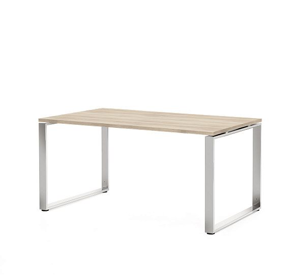 РОТОНДА/ROTONDA Стол 160 хром ДУБ СВЕТЛЫЙ/ХРОМ