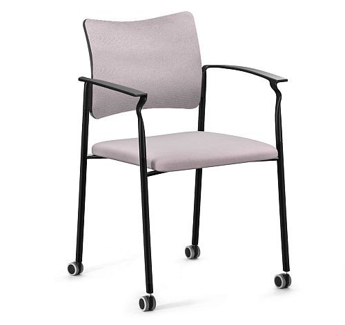 ПИНКО/PINKO Кресло обитое, ч.колеса ЧЕРНЫЙ/СЕРЫЙ/ЧЕРНЫЙ