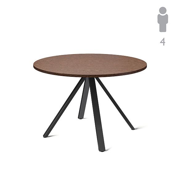 ЭКЗЕ/EXE Стол д/перег. круглый Черн ОРЕХ/ЧЕРН