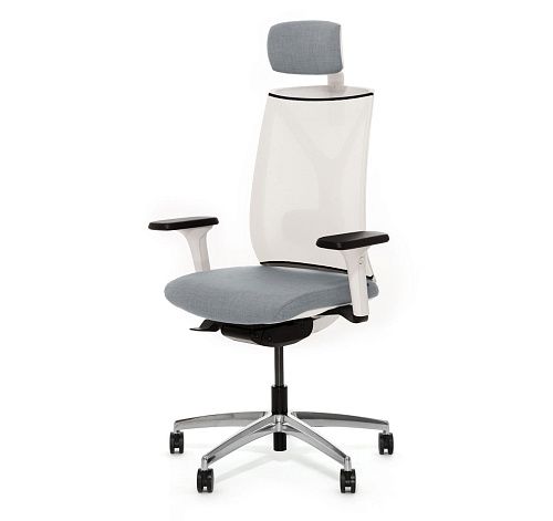 ДИОН С ББ/DION M WW Кресло,син,1Д,подг,а СЕРЫЙ/БЕЛЫЙ/АЛЮМ