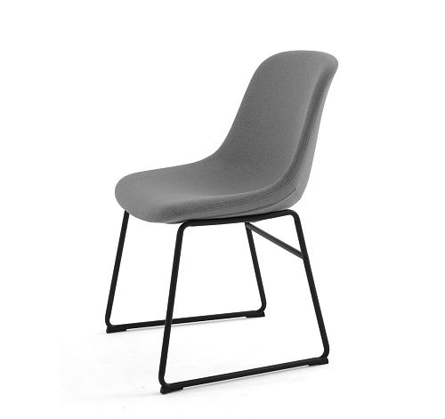 КАПРИ/CAPRI Кресло посетит/салазки СЕРЫЙ/ЧЕРНЫЙ