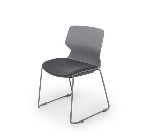 ОСЛО/OSLO Кресло посетит, салазки СЕРЫЙ/СЕРЫЙ