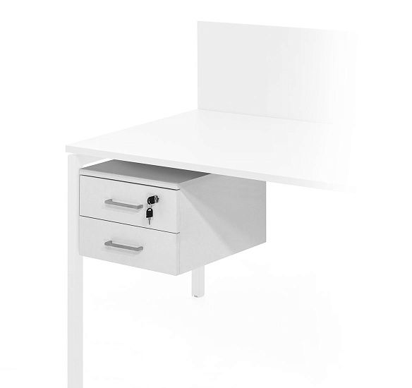 Тумба подвесная 2 ящика БЕЛЫЙ