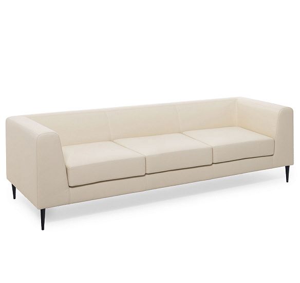 ЕВА АП/EVA UP Диван 3мест, кожа БЕЖЕВЫЙ/ЧЕРНЫЙ