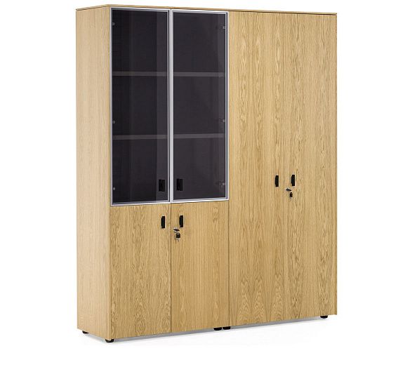 ЭКЗЕ/EXE Шкаф комби + д/бумаг ДУБ ФЛОРЕ/ЧЕРНЫЙ