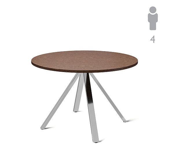 ЭКЗЕ/EXE Стол д/перег. круглый Хром ОРЕХ/ХРОМ