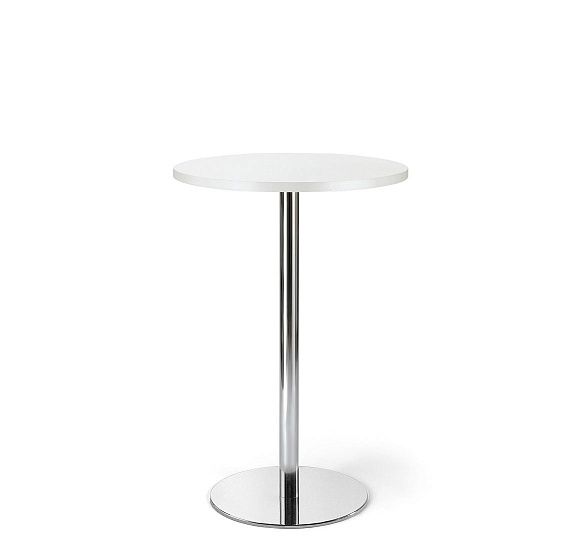 КАФЕ/CAFE Стол д60 выс105 БЕЛЫЙ/ХРОМ