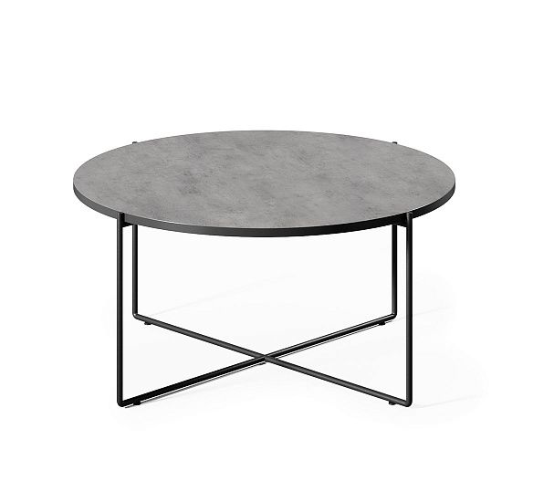 СПРУТ/SPRUT Стол кофейный 80х38 БЕТОН СВ/ЧЕРНЫЙ