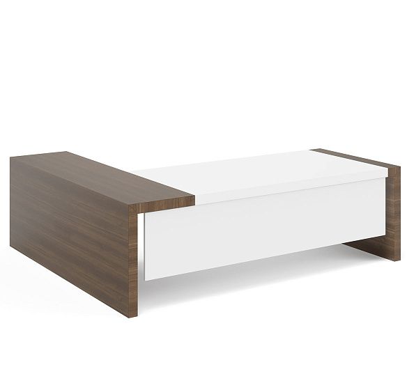 КИО/KYO Стол письмен, правый с п/п ОРЕХ/БЕЛЫЙ