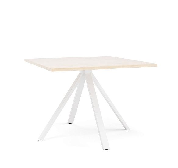 АСТРО/ASTRO Стол переговоров 100х100 ДУБ СВЕТЛЫЙ DH/БЕЛЫЙ