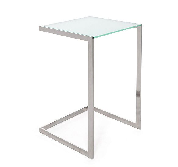 ТАУЭР/TOWER стол кофейный стекло МАТОВЫЙ/ХРОМ