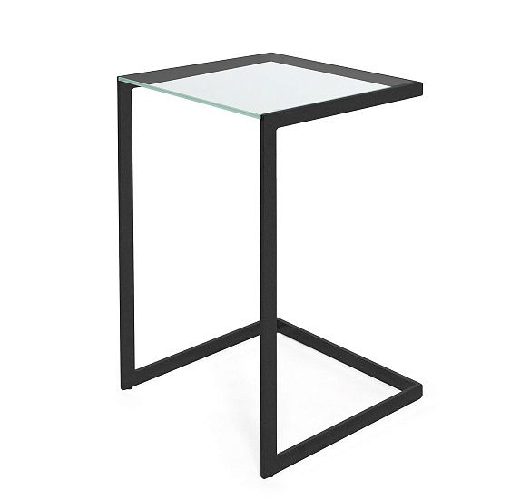 ТАУЭР/TOWER стол кофейный стекло СТЕКЛО/ЧЕРНЫЙ