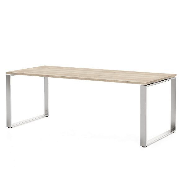 РОТОНДА/ROTONDA Стол 200 хром ДУБ СВЕТЛЫЙ/ХРОМ