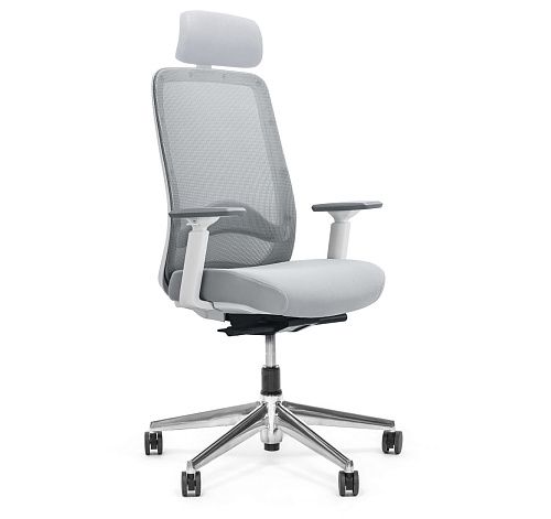 КЭРОТ АСБ/CAROT ASW Кресло рукод с подг СЕРЫЙ/БЕЛЫЙ/АЛЮМ