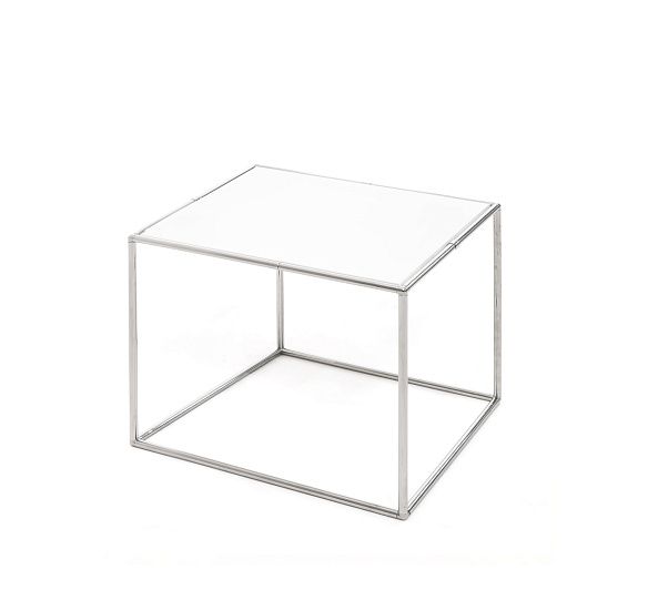 ФЕСТА/FESTA стол кофейный 40х40 БЕЛЫЙ/ХРОМ