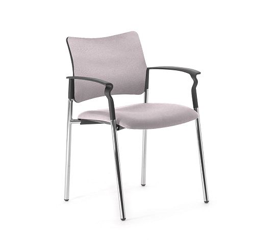 ПИНКО/PINKO Кресло обитое, на опорах ЧЕРН/СЕРЫЙ/ХРОМ