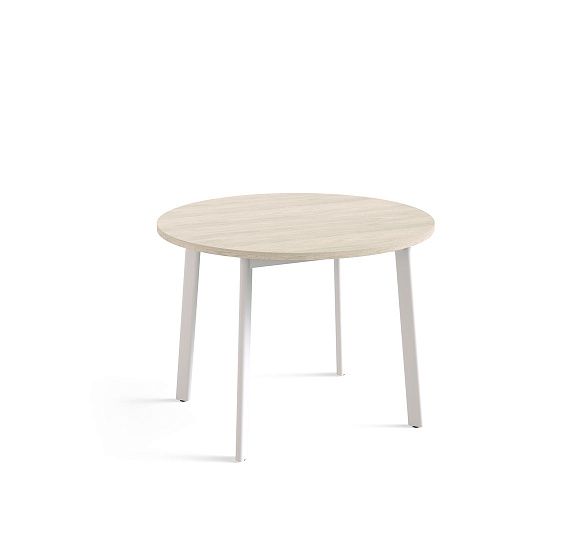 ФЛЕКС/FLEX Стол для переговоров круг ДУБ СВЕТЛЫЙ/БЕЛЫЙ