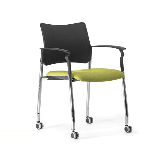 ПИНКО/PINKO Кресло на колесах, подл ЧЕРНЫЙ/ЗЕЛЕНЫЙ/ХРОМ