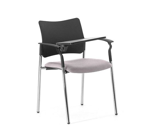 ПИНКО/PINKO Кресло со столик, опоры ЧЕРН/СЕРЫЙ/ХРОМ