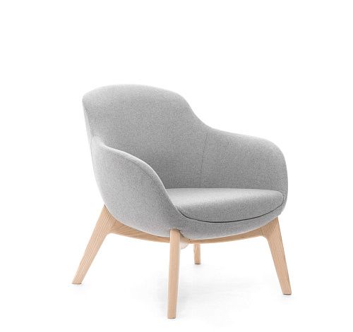 НОБЛ Д/NOBLE Кресло, база дерев СЕРЫЙ M