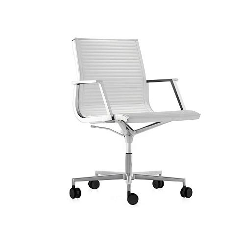 НУЛИТ/Б/NULITE/B Кресло кожа хром БЕЛЫЙ